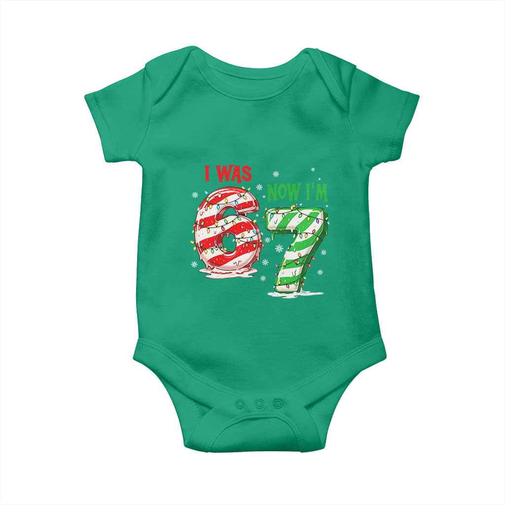 Funny 67 Meme 7 Year Old Birthday Christmas Baby Onesie I Was 6 Now I Am 7 Brainrot - Wonder Print Shop