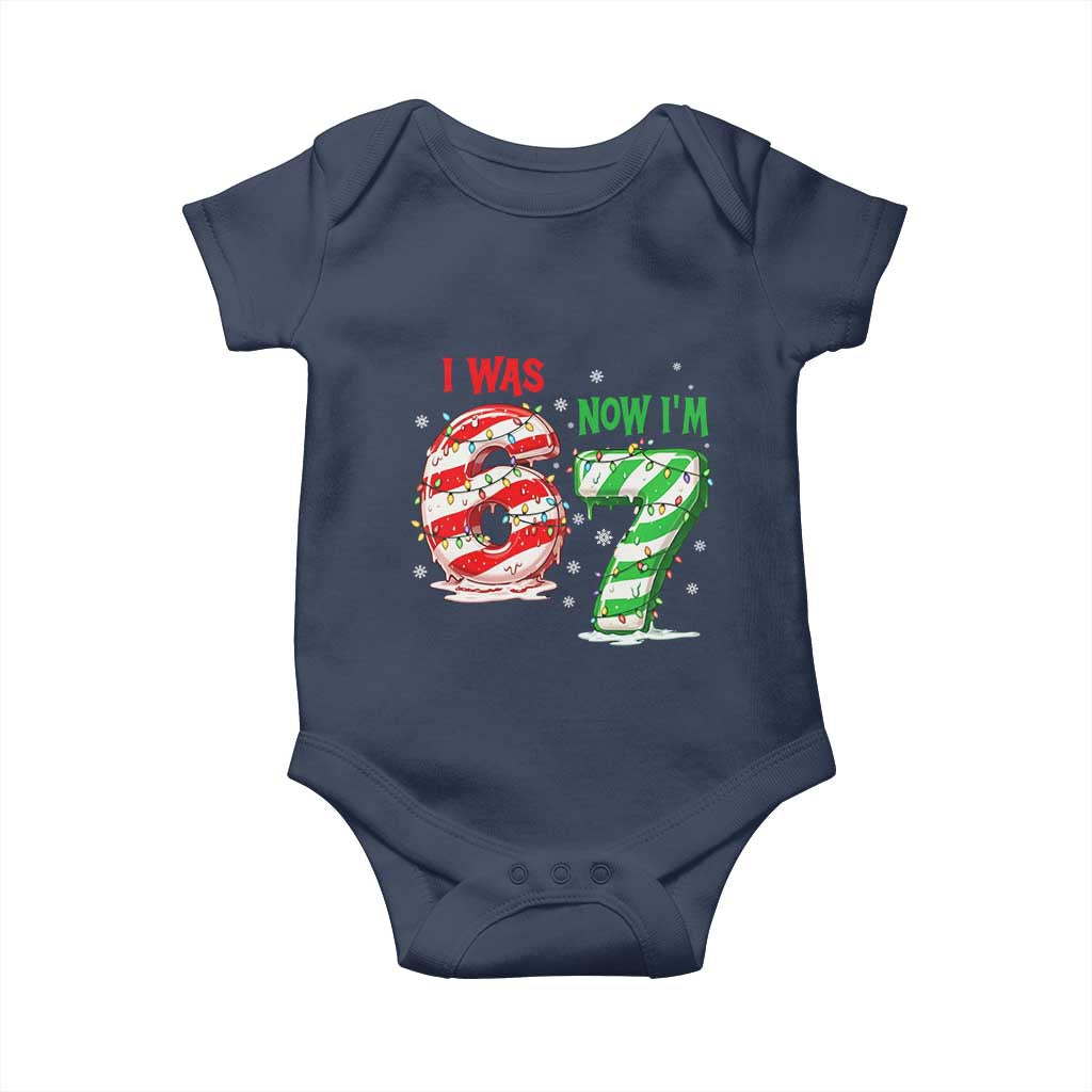 Funny 67 Meme 7 Year Old Birthday Christmas Baby Onesie I Was 6 Now I Am 7 Brainrot - Wonder Print Shop