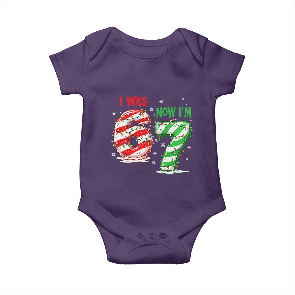 Funny 67 Meme 7 Year Old Birthday Christmas Baby Onesie I Was 6 Now I Am 7 Brainrot - Wonder Print Shop