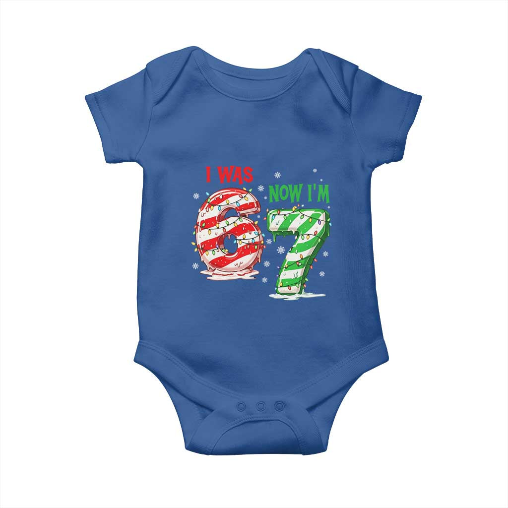 Funny 67 Meme 7 Year Old Birthday Christmas Baby Onesie I Was 6 Now I Am 7 Brainrot - Wonder Print Shop