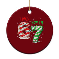 Funny 67 Meme 7 Year Old Birthday Christmas Ceramic Ornament I Was 6 Now I Am 7 Brainrot - Wonder Print Shop