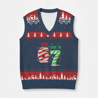 Funny 67 Meme 7 Year Old Birthday Xmas V-Neck Knit Sweater Vest I Was 6 Now I Am 7 Brainrot - Wonder Print Shop