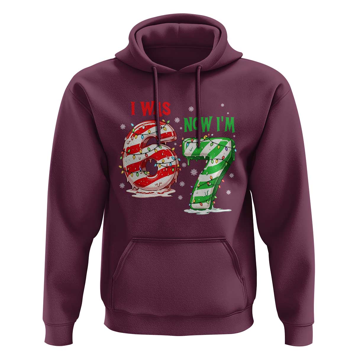 Funny 67 Meme 7 Year Old Birthday Christmas Hoodie I Was 6 Now I Am 7 Brainrot - Wonder Print Shop