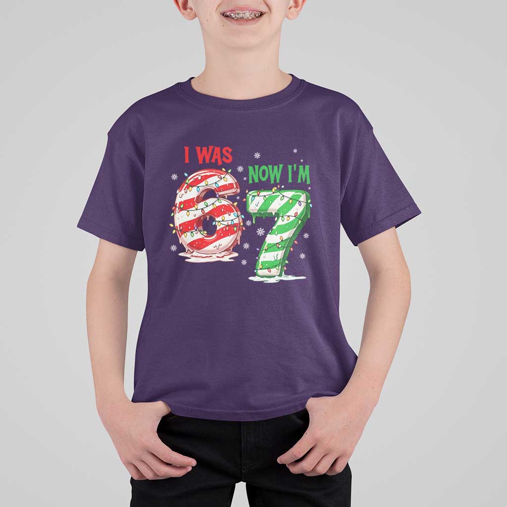 Funny 67 Meme 7 Year Old Birthday Christmas T Shirt For Kid I Was 6 Now I Am 7 Brainrot - Wonder Print Shop
