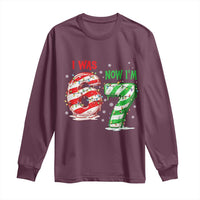Funny 67 Meme 7 Year Old Birthday Christmas Long Sleeve Shirt I Was 6 Now I Am 7 Brainrot - Wonder Print Shop