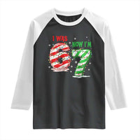 Funny 67 Meme 7 Year Old Birthday Christmas Raglan Shirt I Was 6 Now I Am 7 Brainrot - Wonder Print Shop