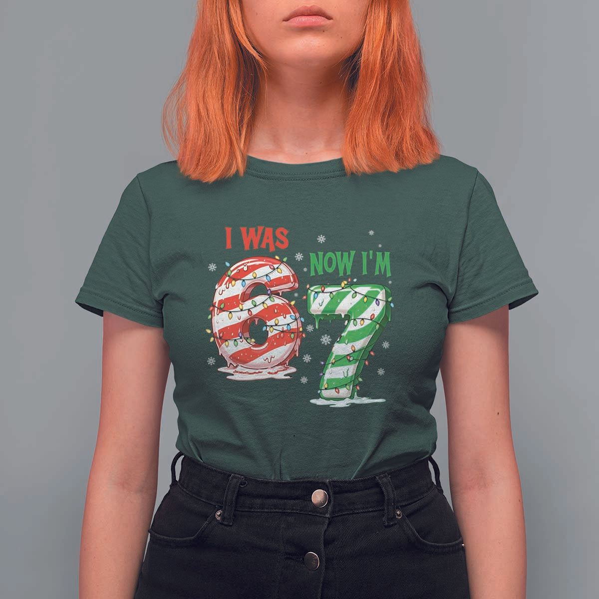 Funny 67 Meme 7 Year Old Birthday Christmas T Shirt For Women I Was 6 Now I Am 7 Brainrot - Wonder Print Shop