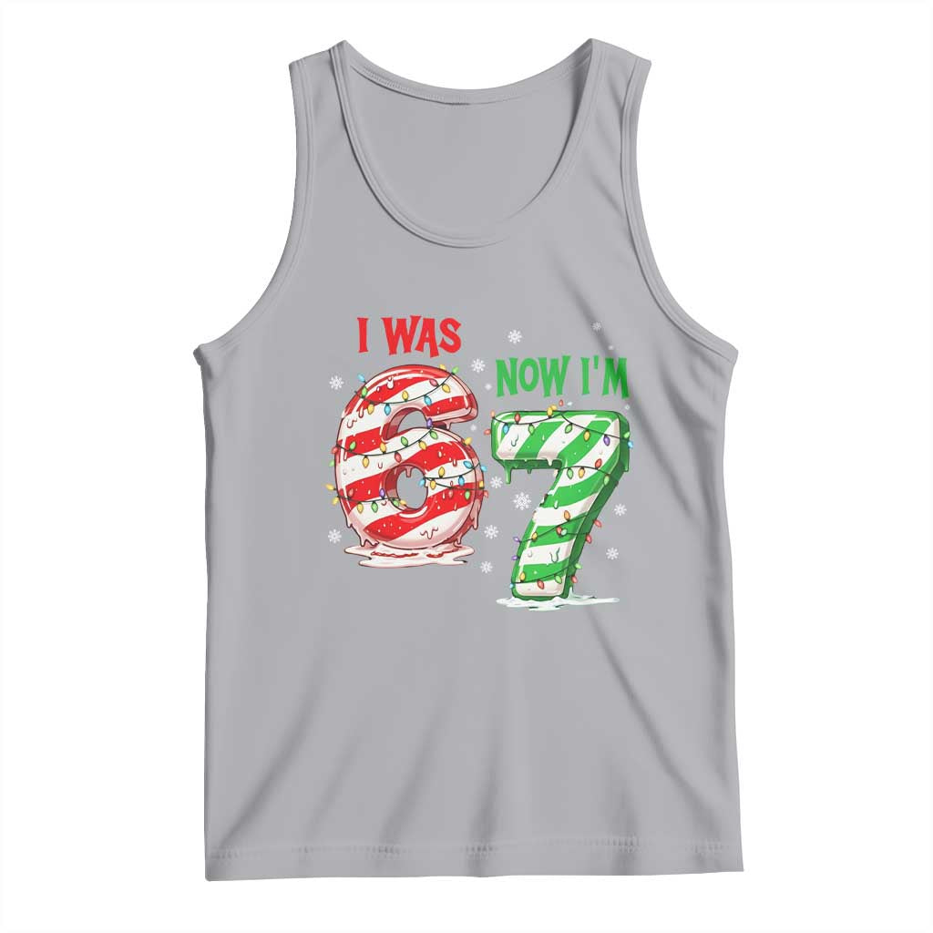Funny 67 Meme 7 Year Old Birthday Christmas Tank Top I Was 6 Now I Am 7 Brainrot - Wonder Print Shop