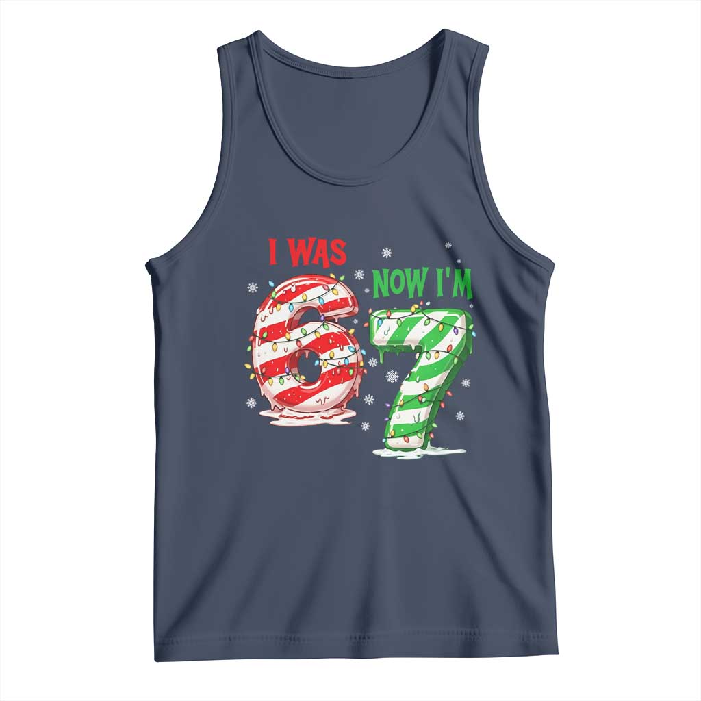 Funny 67 Meme 7 Year Old Birthday Christmas Tank Top I Was 6 Now I Am 7 Brainrot - Wonder Print Shop