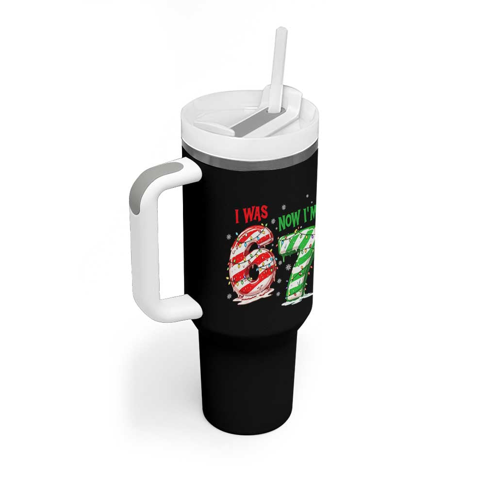 Funny 67 Meme 7 Year Old Birthday Christmas Tumbler With Handle I Was 6 Now I Am 7 Brainrot - Wonder Print Shop