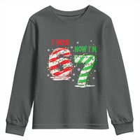 Funny 67 Meme 7 Year Old Birthday Christmas Youth Sweatshirt I Was 6 Now I Am 7 Brainrot - Wonder Print Shop