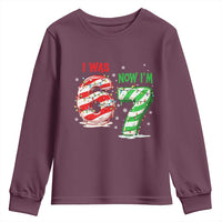 Funny 67 Meme 7 Year Old Birthday Christmas Youth Sweatshirt I Was 6 Now I Am 7 Brainrot - Wonder Print Shop