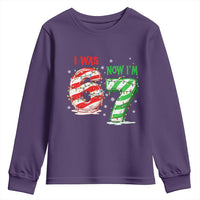 Funny 67 Meme 7 Year Old Birthday Christmas Youth Sweatshirt I Was 6 Now I Am 7 Brainrot - Wonder Print Shop