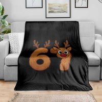 Funny 67 Christmas Reindeer Throw Blanket Six Seven Meme Xmas Holiday - Wonder Print Shop