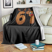 Funny 67 Christmas Reindeer Throw Blanket Six Seven Meme Xmas Holiday - Wonder Print Shop