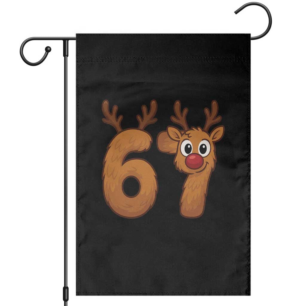 Funny 67 Christmas Reindeer Garden Flag Six Seven Meme Xmas Holiday - Wonder Print Shop