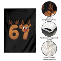 Funny 67 Christmas Reindeer Garden Flag Six Seven Meme Xmas Holiday - Wonder Print Shop