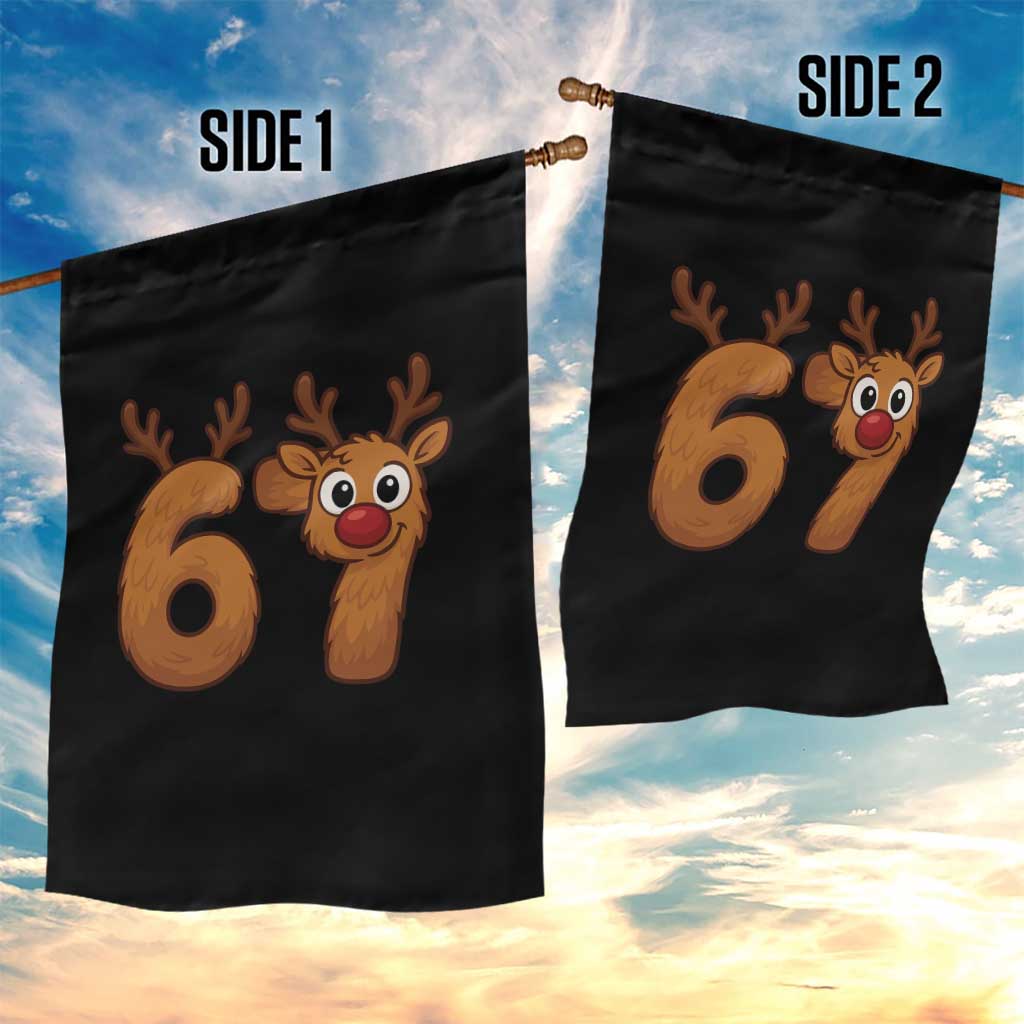 Funny 67 Christmas Reindeer Garden Flag Six Seven Meme Xmas Holiday - Wonder Print Shop