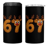 Funny 67 Christmas Reindeer 4 in 1 Can Cooler Tumbler Six Seven Meme Xmas Holiday - Wonder Print Shop