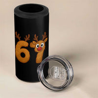 Funny 67 Christmas Reindeer 4 in 1 Can Cooler Tumbler Six Seven Meme Xmas Holiday - Wonder Print Shop