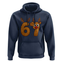 Funny 67 Christmas Reindeer Hoodie Six Seven Meme Xmas Holiday - Wonder Print Shop