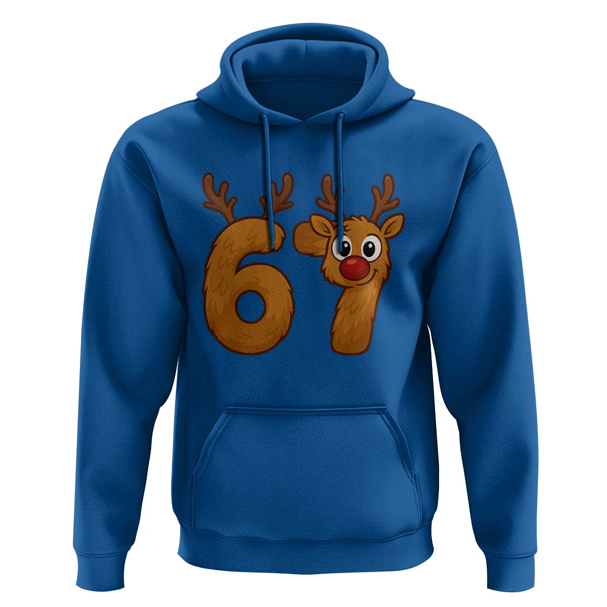 Funny 67 Christmas Reindeer Hoodie Six Seven Meme Xmas Holiday - Wonder Print Shop