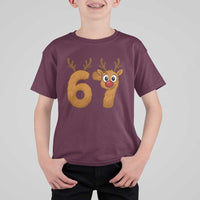 Funny 67 Christmas Reindeer T Shirt For Kid Six Seven Meme Xmas Holiday - Wonder Print Shop