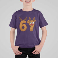 Funny 67 Christmas Reindeer T Shirt For Kid Six Seven Meme Xmas Holiday - Wonder Print Shop