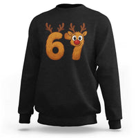 Funny 67 Christmas Reindeer Sweatshirt Six Seven Meme Xmas Holiday - Wonder Print Shop