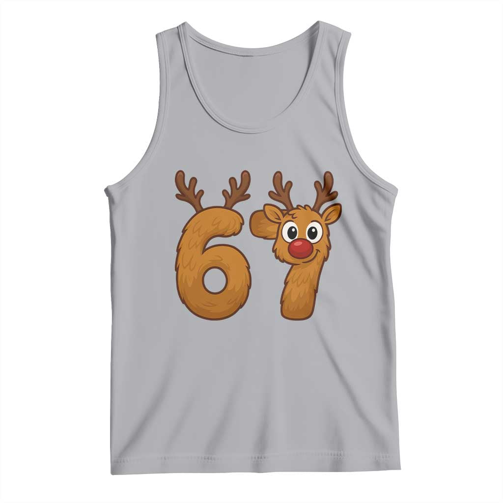 Funny 67 Christmas Reindeer Tank Top Six Seven Meme Xmas Holiday - Wonder Print Shop