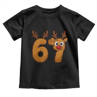 Funny 67 Christmas Reindeer Toddler T Shirt Six Seven Meme Xmas Holiday - Wonder Print Shop