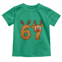 Funny 67 Christmas Reindeer Toddler T Shirt Six Seven Meme Xmas Holiday - Wonder Print Shop