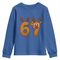 Funny 67 Christmas Reindeer Youth Sweatshirt Six Seven Meme Xmas Holiday - Wonder Print Shop