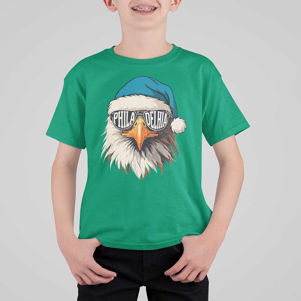 Christmas Philadelphia Fan T Shirt For Kid Santa Eagles Sport Philly Fan Game Day - Wonder Print Shop