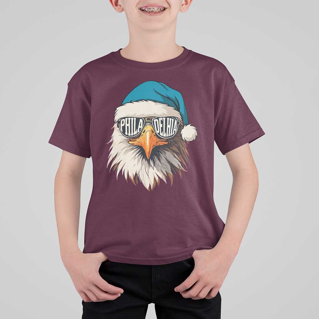 Christmas Philadelphia Fan T Shirt For Kid Santa Eagles Sport Philly Fan Game Day - Wonder Print Shop