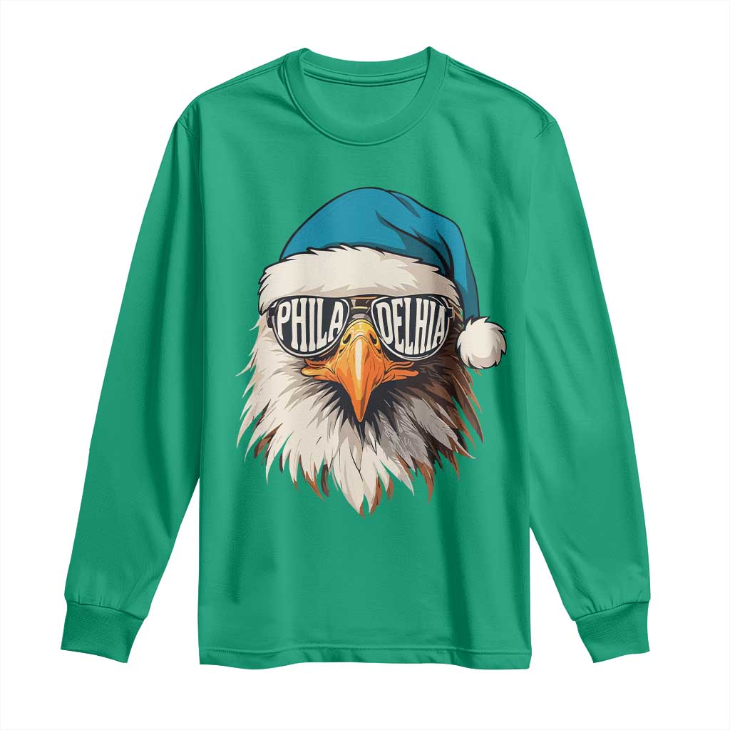 Christmas Philadelphia Fan Long Sleeve Shirt Santa Eagles Sport Philly Fan Game Day - Wonder Print Shop