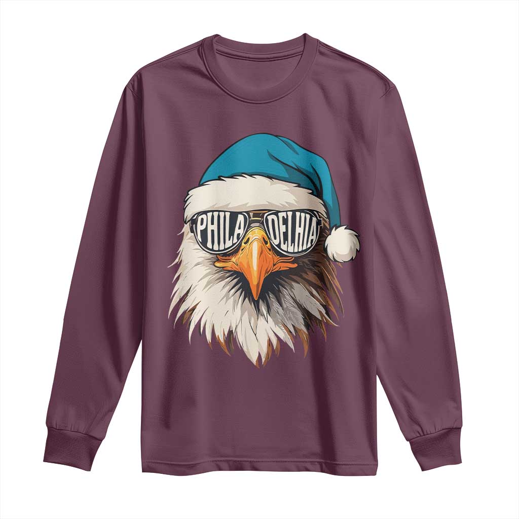 Christmas Philadelphia Fan Long Sleeve Shirt Santa Eagles Sport Philly Fan Game Day - Wonder Print Shop