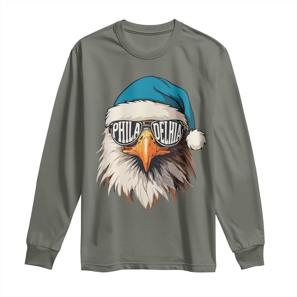 Christmas Philadelphia Fan Long Sleeve Shirt Santa Eagles Sport Philly Fan Game Day - Wonder Print Shop