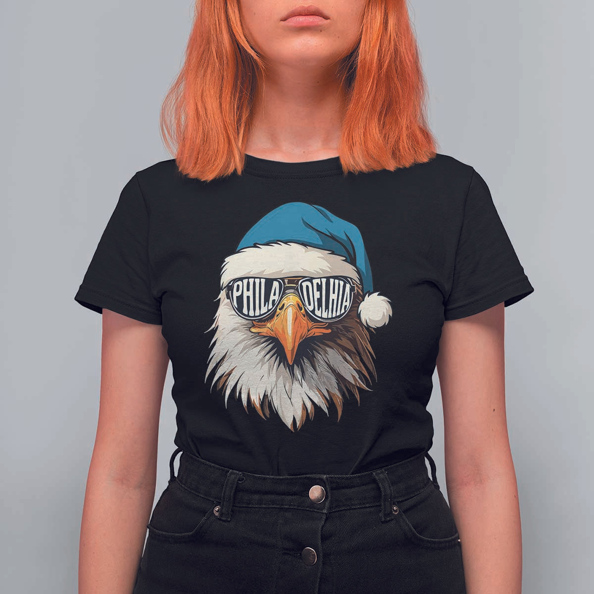 Christmas Philadelphia Fan T Shirt For Women Santa Eagles Sport Philly Fan Game Day - Wonder Print Shop