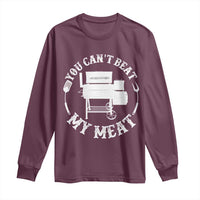 Funny You Can't Beat My Meat Long Sleeve Shirt Vintage Grilling BBQ Chef