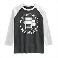Funny You Can't Beat My Meat Raglan Shirt Vintage Grilling BBQ Chef