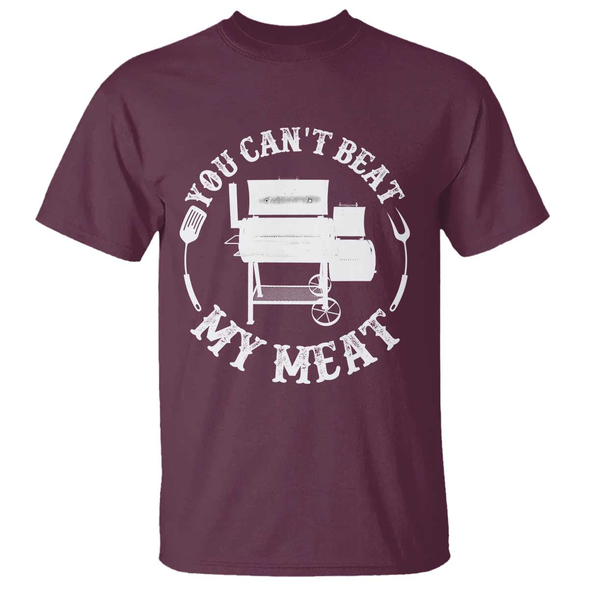 Funny You Can't Beat My Meat T Shirt Vintage Grilling BBQ Chef - Wonder Print Shop