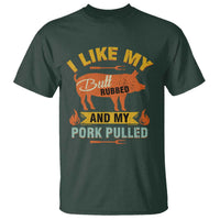 I Like My Butt Rubbed And My Pork Pulled T Shirt Retro Vintage Grilling BBQ - Wonder Print Shop