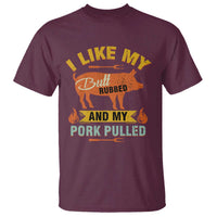 I Like My Butt Rubbed And My Pork Pulled T Shirt Retro Vintage Grilling BBQ - Wonder Print Shop