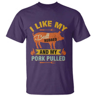 I Like My Butt Rubbed And My Pork Pulled T Shirt Retro Vintage Grilling BBQ - Wonder Print Shop