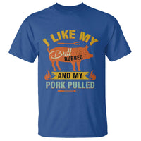 I Like My Butt Rubbed And My Pork Pulled T Shirt Retro Vintage Grilling BBQ - Wonder Print Shop