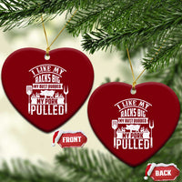 Funny BBQ Grilling I Like My Butt Rubbed And My Pork Pulled Ceramic Ornament Barbecue Father's Day - Wonder Print Shop