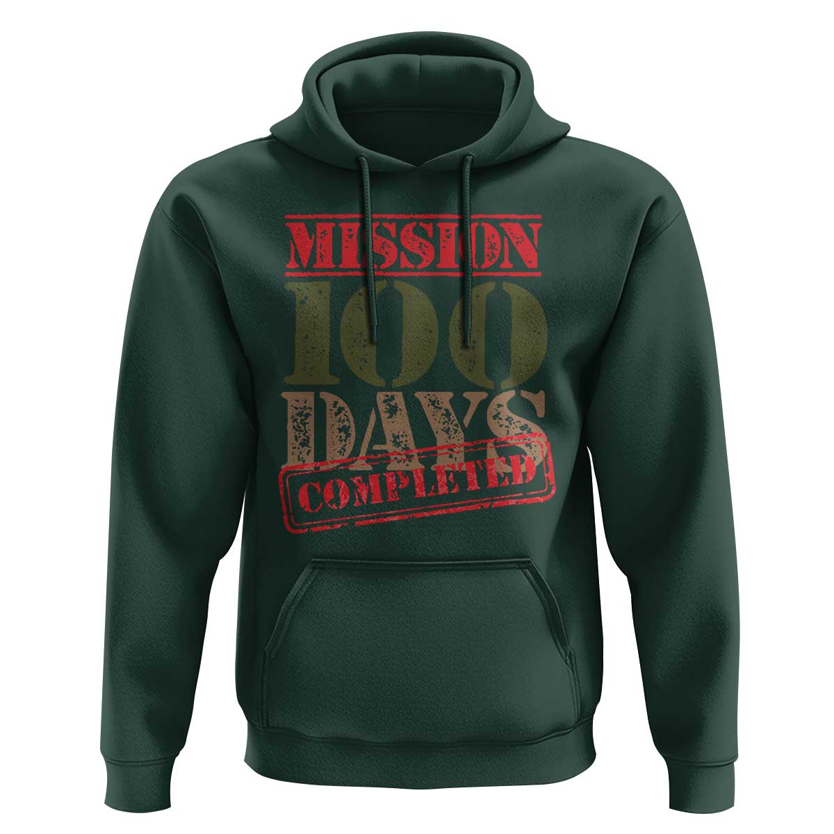 Funny 100th Day Of School Warrior Hoodie Mission 100 Days Completed Sealed