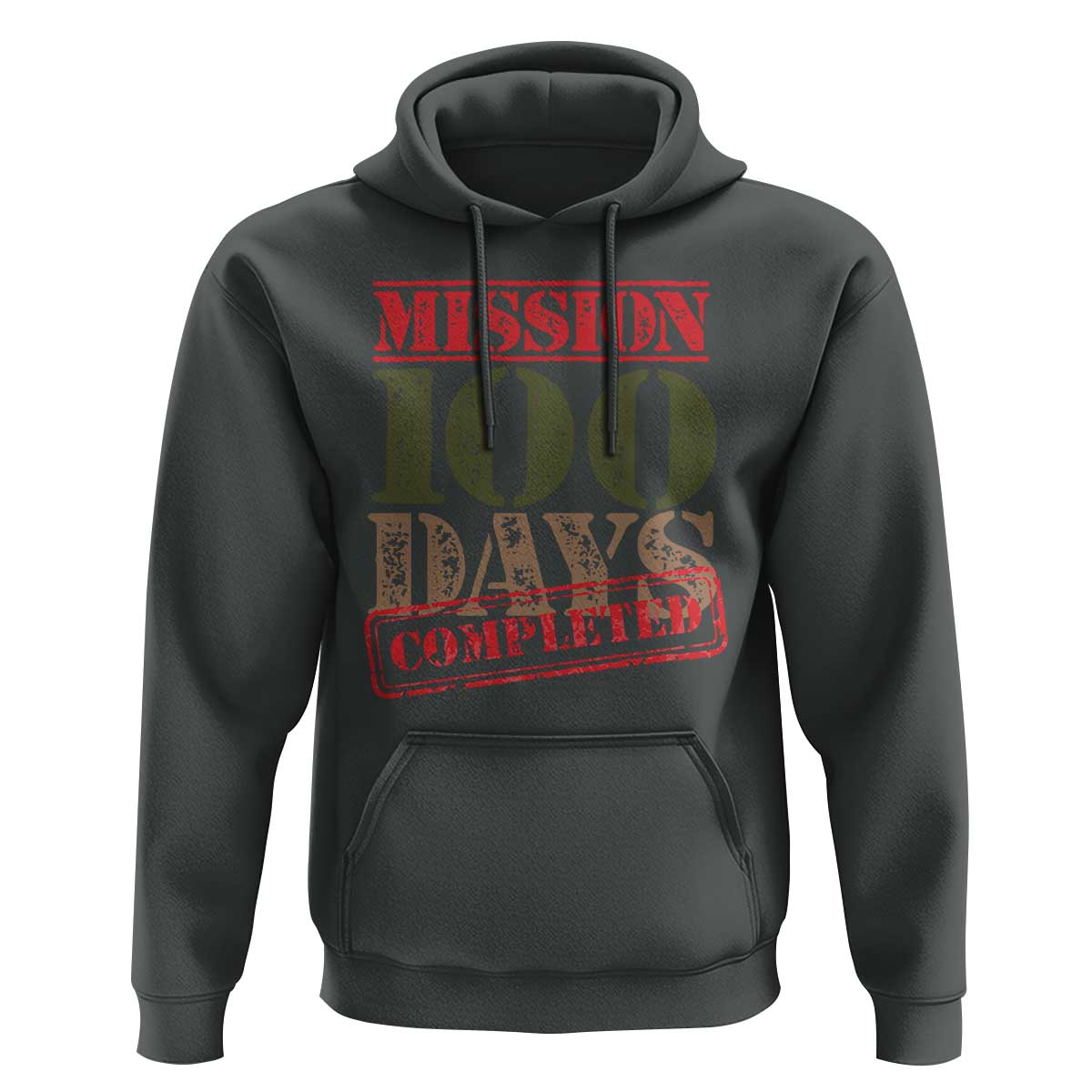 Funny 100th Day Of School Warrior Hoodie Mission 100 Days Completed Sealed