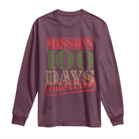 Funny 100th Day Of School Warrior Long Sleeve Shirt Mission 100 Days Completed Sealed